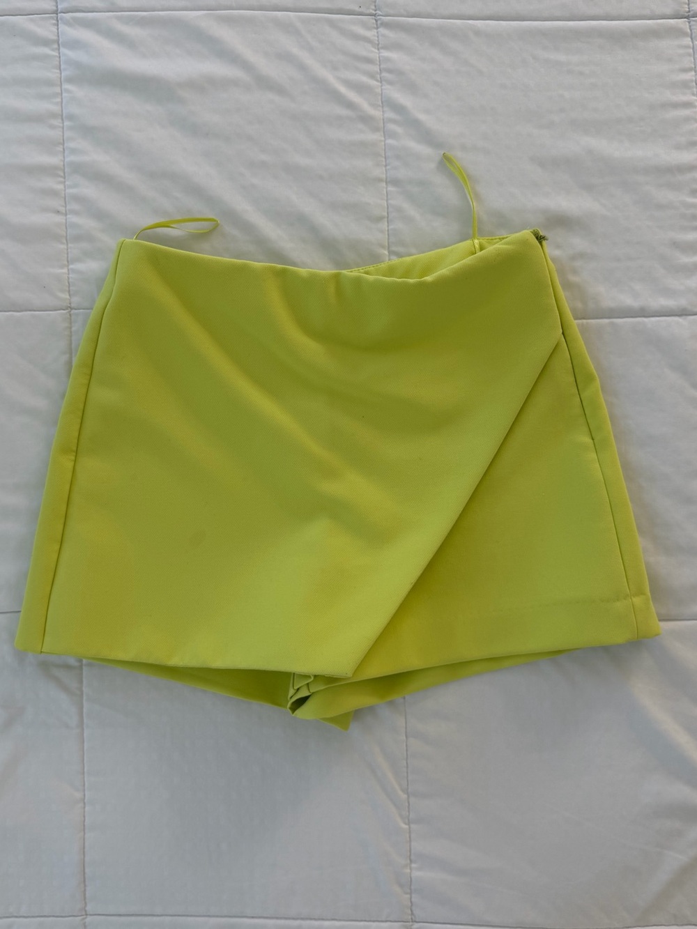 Zara Neon Lime Wrap Skort